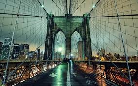 brooklyn bridge night new york city