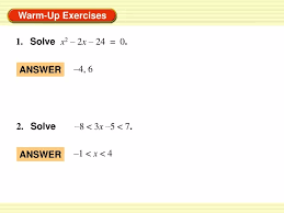 Ppt 1 Solve X 2 2 X 24 0