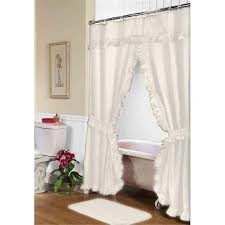 Double Swag Shower Curtain Ivory Fscd