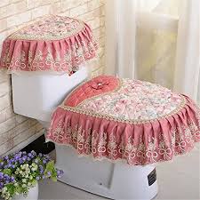 3 Pieces Lace Thicken Toilet Seat Cover