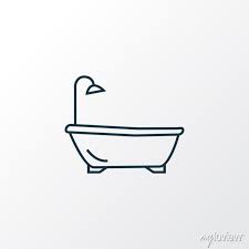 Bathtub Icon Line Symbol Premium