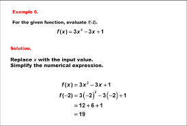 Math Example Quadratics Evaluating