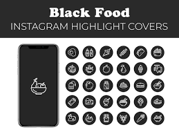 Food Instagram Highlight Covers Black