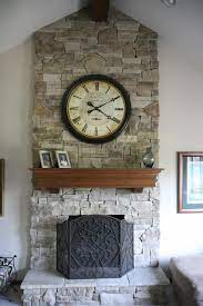 Stone Fireplaces And Wood Mantels