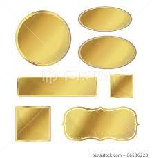Blank Metallic Icon Set Gold Color On