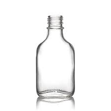 100ml Flint Clear Glass Flask Tamper