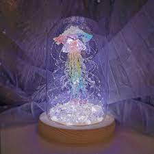 Rainbow Jellyfish Night Light Resin