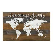 World Map Wood Wall Decorative Sign