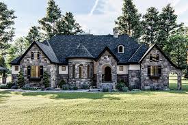 One Story European House Plan With Turret