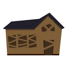 Building Creepy House Icon Cartoon Of
