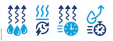 Quick Drying Icon Set Water Drop With
