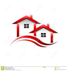 Red Houses Real Estate Logo Design