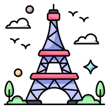 Eiffel Tower Generic Color Lineal Color
