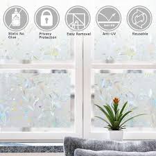 23 6 In X 78 8 In No Glue Self Static Removable Frosted Glass Privacy Window Tulip
