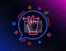 Touchscreen Gesture Line Icon Neon