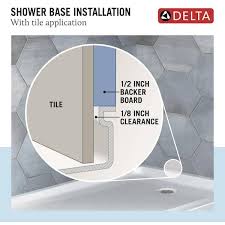 Alcove Shower Pan Base With Left Drain