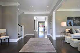 Gray Walls With Dark Wood Floors