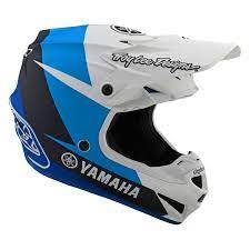 Troy Lee Designs Se4 Polyacrylite Youth Helmet Yamaha L4 White Blue Ym