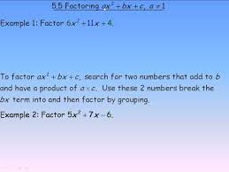 Factoring X² Bx C