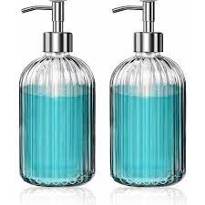 Litzee 2 Pcs Glass Soap Dispenser 14