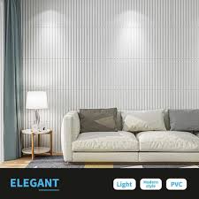 Art3d Slat Fluted Design 1 16 In X 1 7 16 Ft X 1 3 5 Ft White Square Edge Decorative 3d Wall Paneling 12 Pack A10hd064