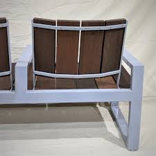 Outdoor Bench With Ipe Wood And Powder