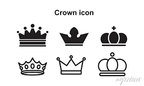 Color Editable Crown Icon Symbol Flat