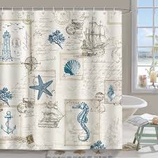 Nautical Coastal Shower Curtain 72 X 72