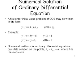 Ppt Numerical Solution Of Ordinary