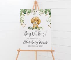 Puppy Theme Baby Shower Welcome Poster