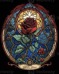 Rose Stained Glass Flower Art 24564062