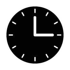 Black Clock Silhouette Icon Vector