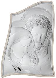 Silver Catholic Icon Holy Family