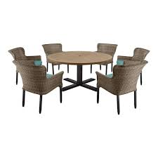 Brown Wicker Outdoor Patio Dining Set