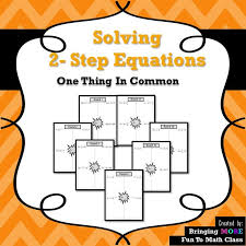 Solving 2 Step Equations Placemat