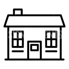 Small Cottage Icon Outline