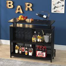 Black Wood Home Bar Unit