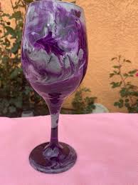 Purple Wine Glass Purple Marble Wine