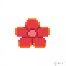 Red Hawaiian Flower Pixel Art Icon