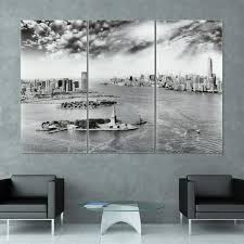 Empire Art Direct New York Skyline Abc Glass Wall Art 3 Piece Set Black