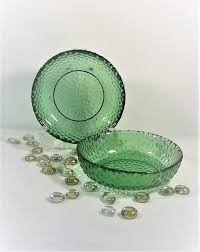 Green Glass Serving Dishes