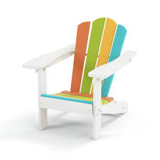 Rainbow Color All Weather Resistant Hdpe Resin Plastic Kids Adirondack Chair For Garden Backyard Pool Side Beach