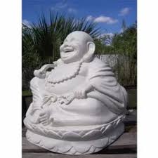 Glossy Marble Laughing Buddha Statue