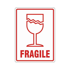 Printed Parcel Labels Fragile
