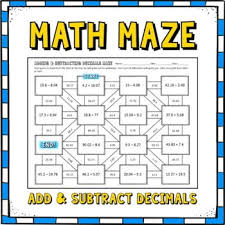 Math Maze Decimals Subtracting Decimals