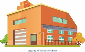 Building Architecture Icon Colored 3d