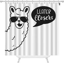 Hosnye Simple Llama Shower Curtain