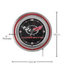 Black Corvette C5 Neon Wall Clock