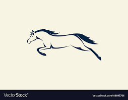 Line Art Horse Jumping Logo Royalty