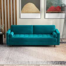Mid Century Modern Comfy Velvet Sofa